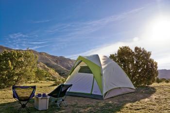 A tent at one of the North Fruita Desert campsites.